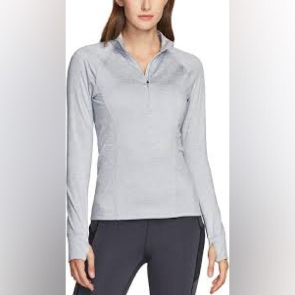 GAP Gray Fitted Long Sleeve Polo Top size S